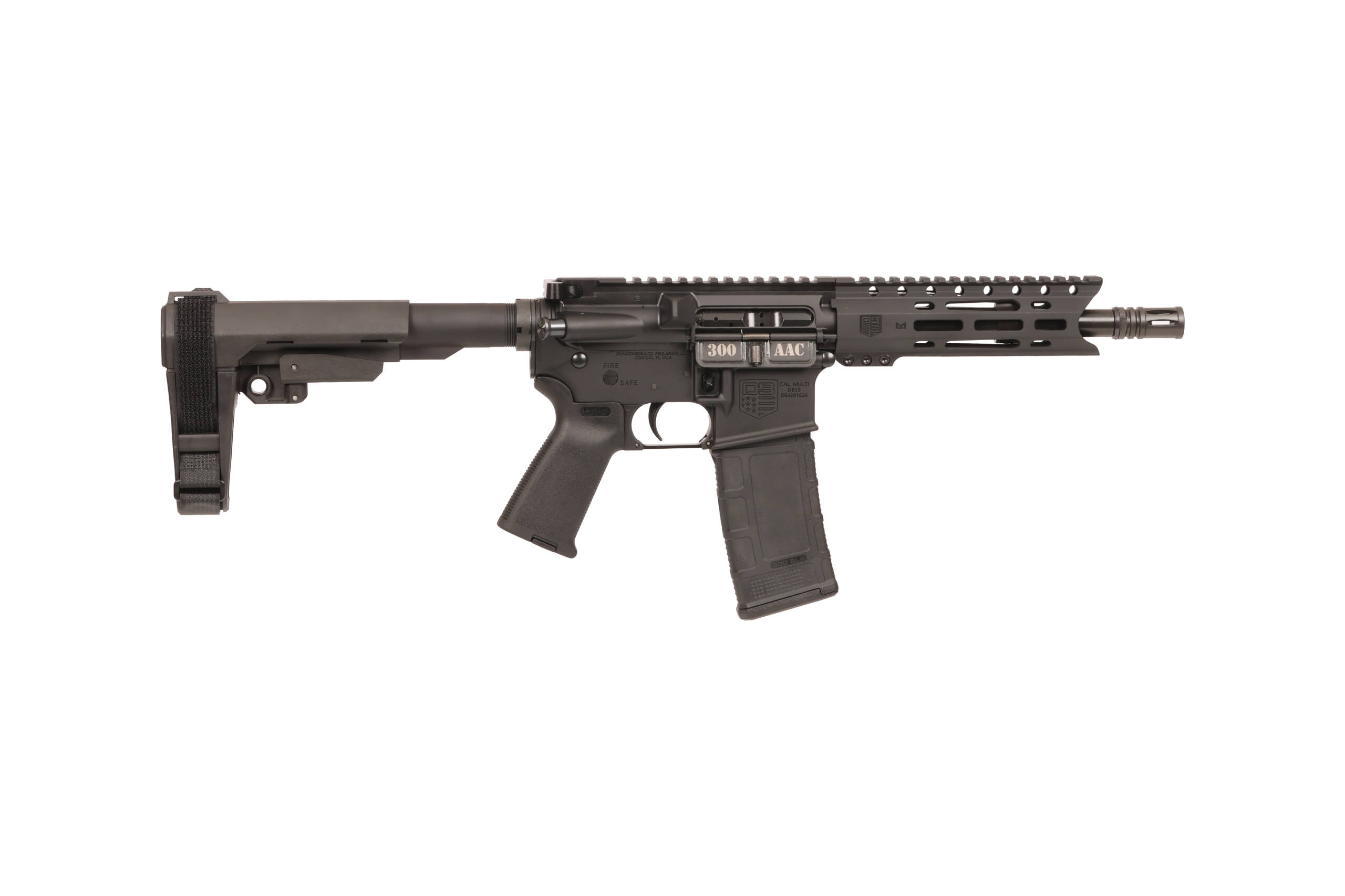 DB-15 PIST 300BLK BLK 8" SBA3